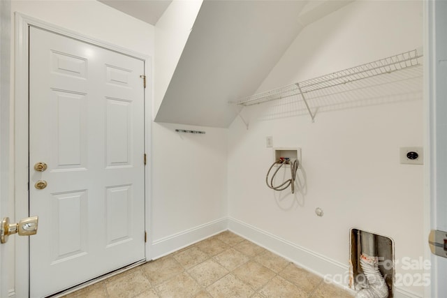 1835 Montague Rd, Clover, SC 29710 - laundry area with electric dryer hookup, washer hookup, and baseboards