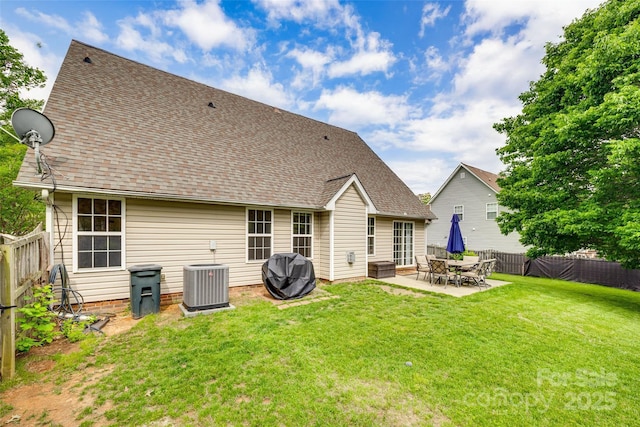 1835 Montague Rd, Clover, SC 29710 - rear view of house featuring cooling unit, a patio, and roof with shingles