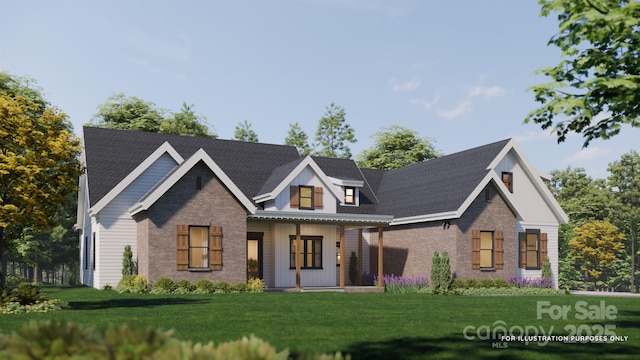 1905-A Bechtler Rd, Edgemoor, SC 29712 - view of front of home with brick siding, board and batten siding, and a front yard