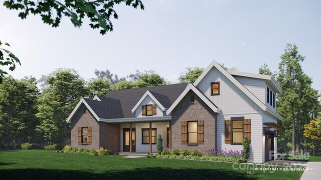 1905-A Bechtler Rd, Edgemoor, SC 29712 - modern inspired farmhouse with board and batten siding, a front yard, and brick siding