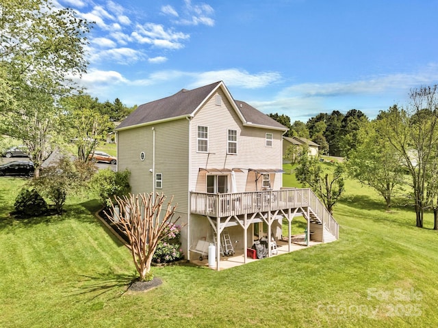 166 Kennedy Rd, Weaverville, NC 28787 - back of house with a wooden deck, a yard, and a patio