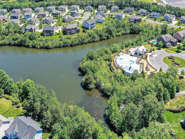 5420 Meadowcroft Way, Fort Mill, SC 29708 - aerial view of residential area featuring a pool and a nearby body of water
