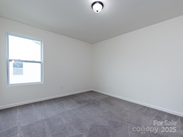 spare room featuring baseboards and carpet floors