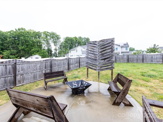 view of patio featuring a fenced backyard