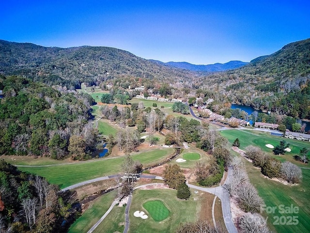 160 Whitney Blvd, Lake Lure, NC 28746 - drone / aerial view featuring golf course view and a water and mountain view