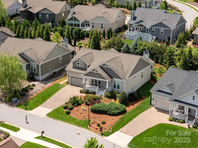 drone / aerial view featuring a residential view