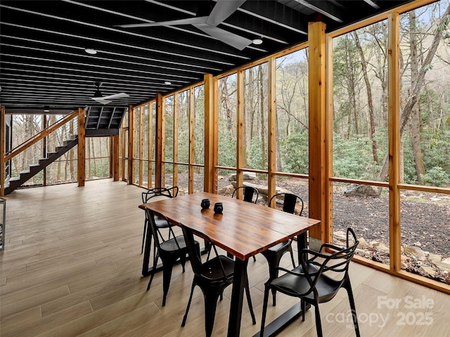 80 Hemlock Cir, Black Mountain, NC 28711 - sunroom / solarium featuring outdoor dining space and ceiling fan