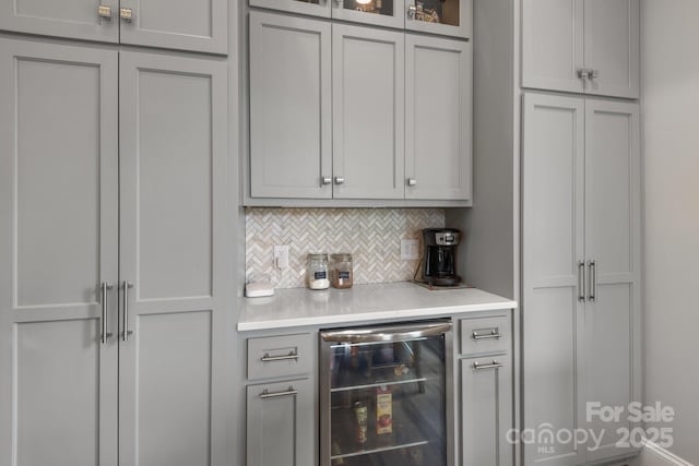 5360 Low Country Rd, Lenoir, NC 28645 - bar area with beverage cooler and decorative backsplash