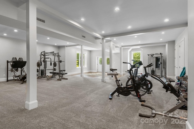 5360 Low Country Rd, Lenoir, NC 28645 - workout area with recessed lighting and baseboards
