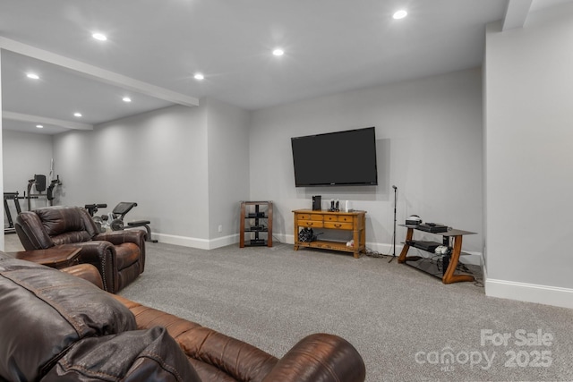 5360 Low Country Rd, Lenoir, NC 28645 - living area with carpet, recessed lighting, and baseboards