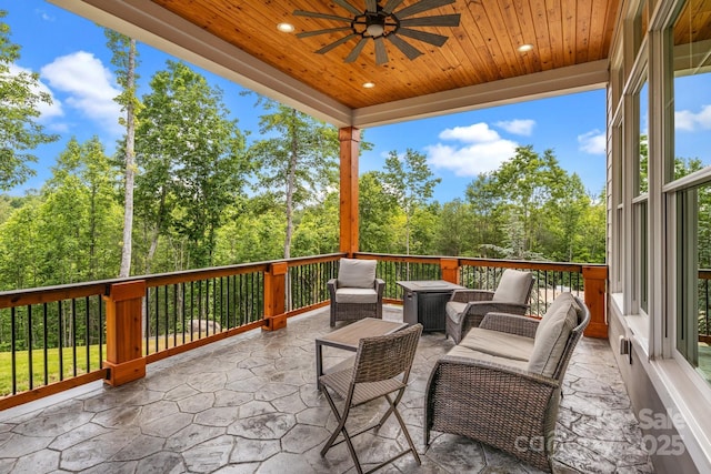 5360 Low Country Rd, Lenoir, NC 28645 - view of patio featuring a ceiling fan