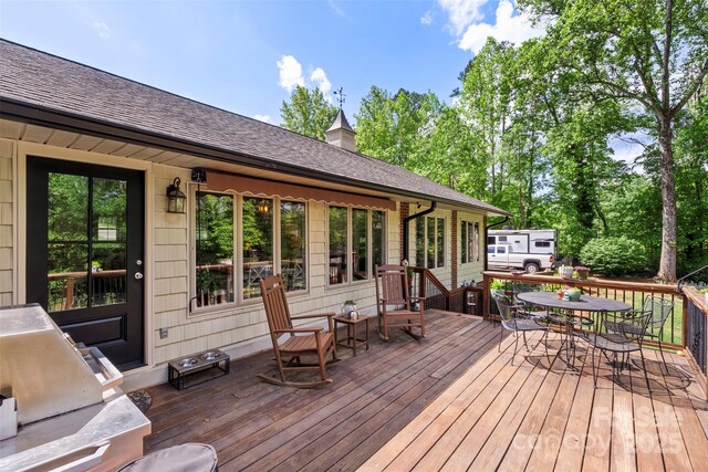 530 Bonita Dr, Landis, NC 28088 - wooden deck with outdoor dining area