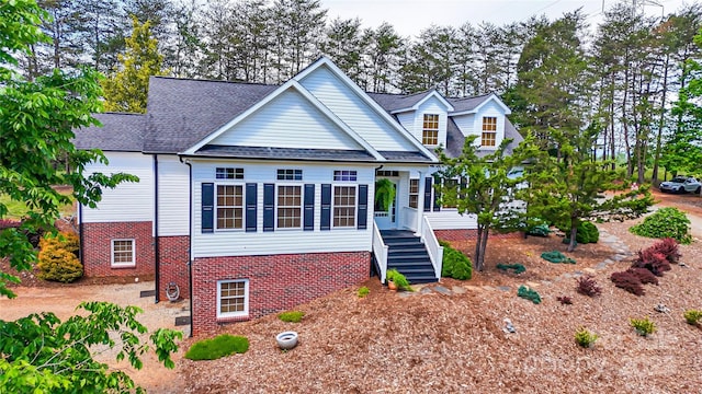5562 Jenkins Rd, Morganton, NC 28655 - view of front facade with roof with shingles, stairway, and brick siding