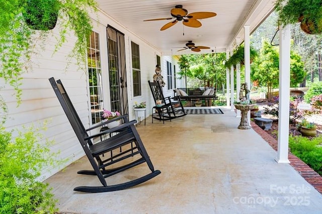 5562 Jenkins Rd, Morganton, NC 28655 - view of patio featuring outdoor dining area and a ceiling fan