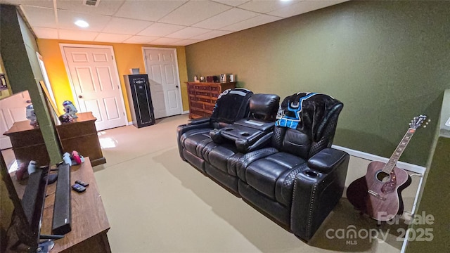 5562 Jenkins Rd, Morganton, NC 28655 - home theater room featuring a drop ceiling and visible vents