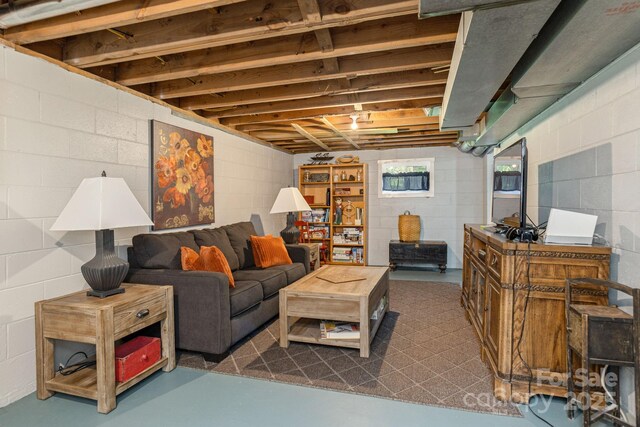 4329 Island Ford Rd, Brevard, NC 28712 - living area with concrete floors