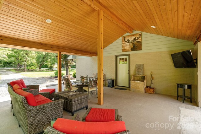 4329 Island Ford Rd, Brevard, NC 28712 - view of patio featuring outdoor dining space and an outdoor hangout area