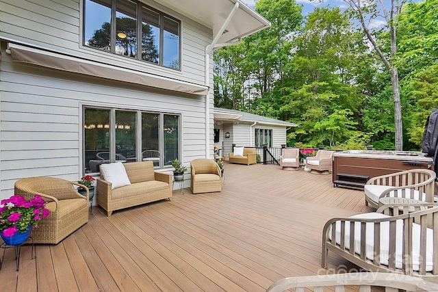 115 Forestcliff Ct NE, Concord, NC 28025 - wooden terrace featuring a hot tub