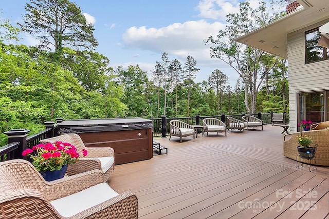 115 Forestcliff Ct NE, Concord, NC 28025 - wooden deck featuring a hot tub
