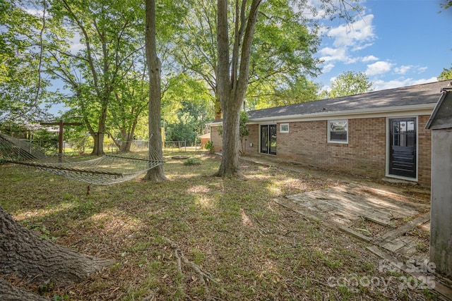 view of yard featuring fence