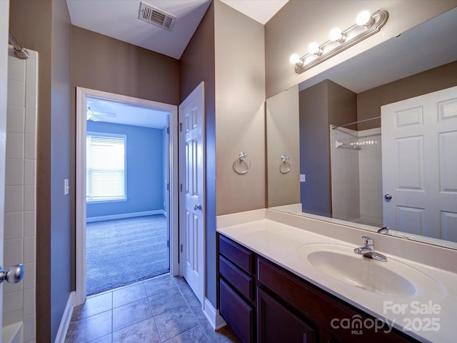 1000 E Woodlawn Rd Unit 402, Charlotte, NC 28209 - full bath with a shower, vanity, and tile patterned flooring