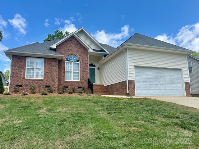 3776 Kennedy Rd, Gastonia, NC 28056 - single story home with a front yard, driveway, an attached garage, and brick siding