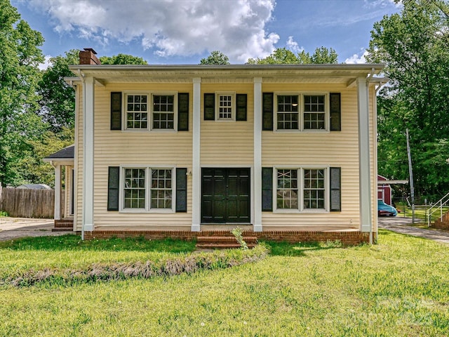 2544 Cedarwild Rd, Charlotte, NC 28212 - view of front of property with fence, a chimney, and a front yard