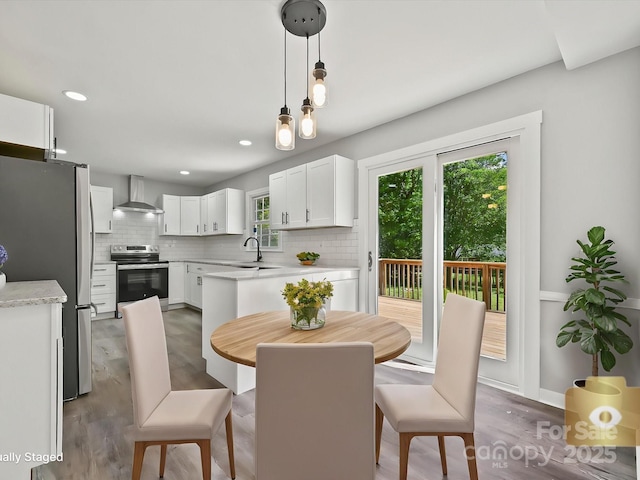 2544 Cedarwild Rd, Charlotte, NC 28212 - dining area featuring recessed lighting and wood finished floors