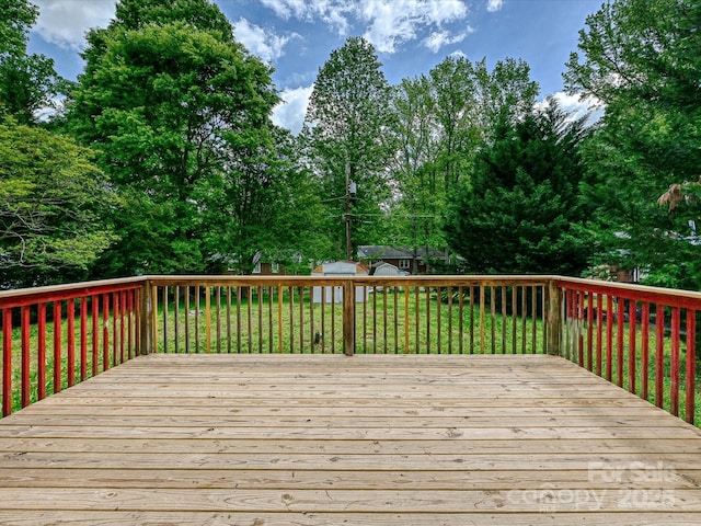 2544 Cedarwild Rd, Charlotte, NC 28212 - wooden terrace with a lawn, an outdoor structure, and a shed