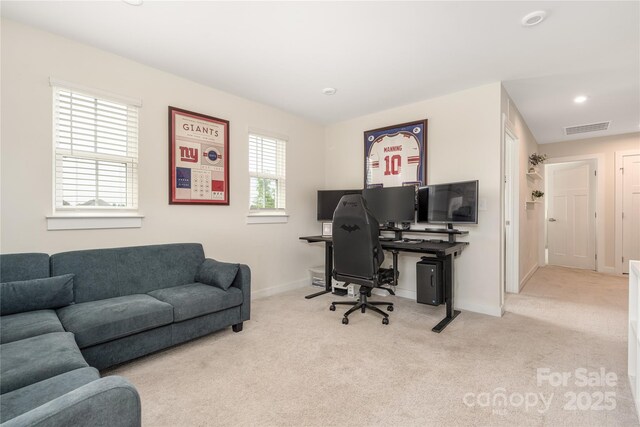 1636 Tundra Ln, Denver, NC 28037 - home office with carpet, baseboards, and recessed lighting