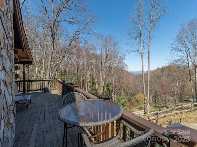 90 Junco Trl, Waynesville, NC 28785 - deck featuring a view of trees