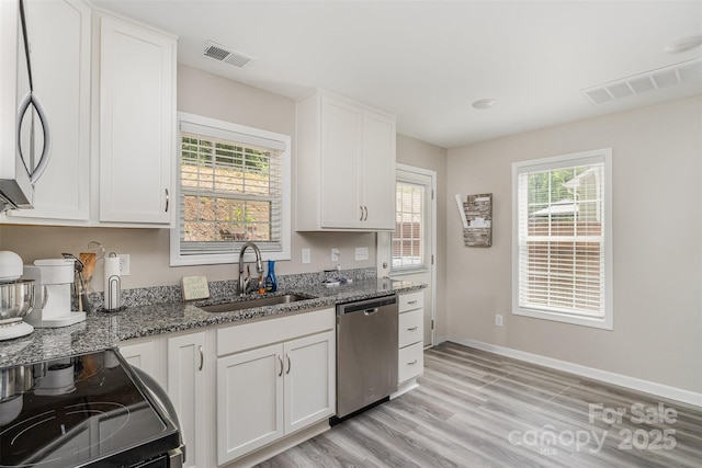 658 Morgan Rd, Albemarle, NC 28001 - kitchen featuring visible vents, a sink, stone countertops, and appliances with stainless steel finishes