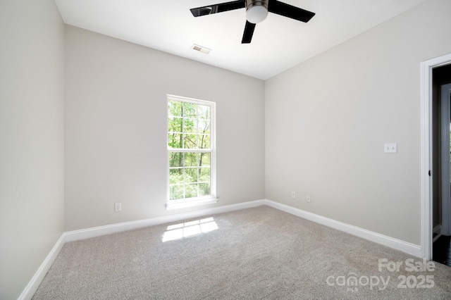 62 Mackenzie Way, Swannanoa, NC 28778 - spare room featuring carpet floors, baseboards, a ceiling fan, and visible vents