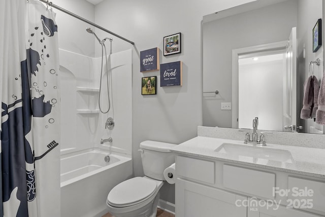 7620 Porrera St, Charlotte, NC 28214 - full bath featuring vanity, shower / bathtub combination with curtain, and toilet