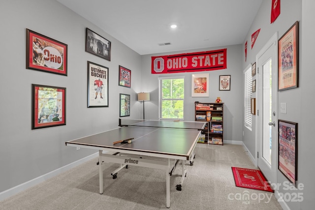 7620 Porrera St, Charlotte, NC 28214 - recreation room featuring baseboards, carpet flooring, and visible vents