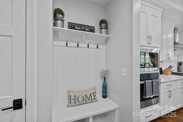 7730 Burning Ridge Dr, Stanley, NC 28164 - mudroom with dark wood-style flooring