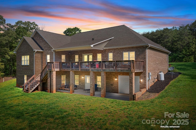 730 Oak Ridge Farms Cir Unit 14, Newton, NC 28658 - back of house with a patio, a deck, brick siding, and a yard