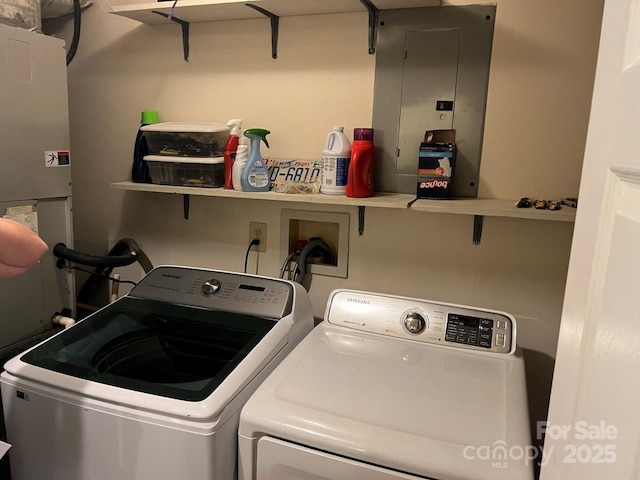 116 Fairview St, Shelby, NC 28152 - washroom featuring washing machine and clothes dryer and electric panel