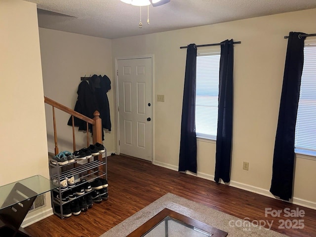116 Fairview St, Shelby, NC 28152 - foyer with wood finished floors, baseboards, and stairs