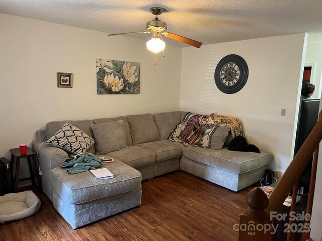 116 Fairview St, Shelby, NC 28152 - living area featuring wood finished floors and ceiling fan