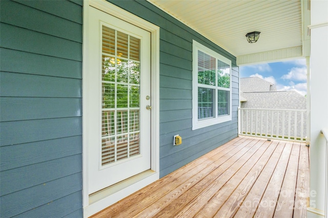 deck with covered porch