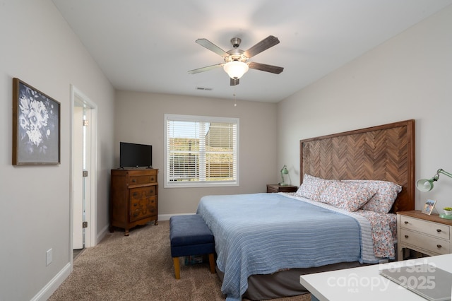 2205 Philadelphia Church Rd, Dallas, NC 28034 - bedroom with visible vents, carpet, baseboards, and ceiling fan