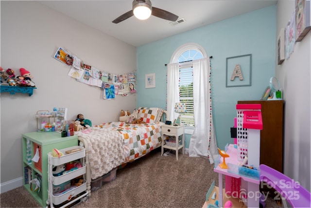 2205 Philadelphia Church Rd, Dallas, NC 28034 - bedroom with carpet floors, ceiling fan, and visible vents