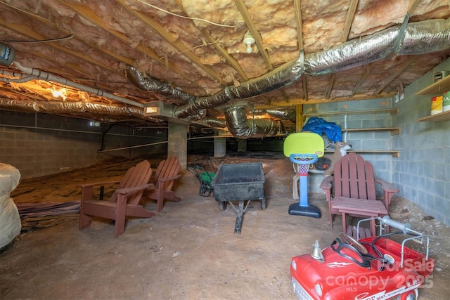 6084 Little River Ct, Granite Falls, NC 28630 - below grade area with concrete block wall