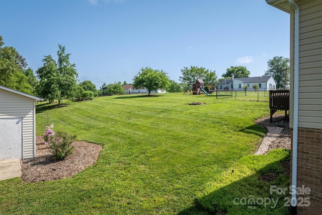 6084 Little River Ct, Granite Falls, NC 28630 - view of yard featuring a playground