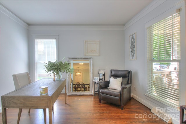 3009 Thayer Dr, Waxhaw, NC 28173 - office with crown molding and wood finished floors