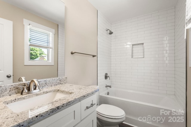 236 Elizabeth Ave, Forest City, NC 28043 - full bath featuring vanity, bathtub / shower combination, and toilet