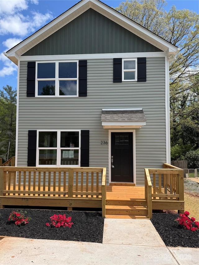 236 Elizabeth Ave, Forest City, NC 28043 - view of front facade with a wooden deck
