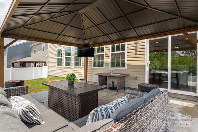 9613 Fire Bellied Ct, Lancaster, SC 29720 - view of patio / terrace with a gazebo and an outdoor hangout area