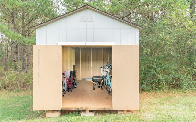 view of shed